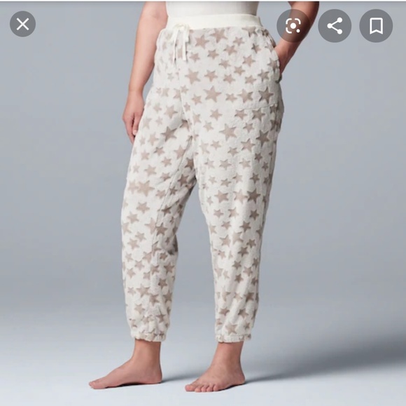🍒NWT🍒 SIMPLY VERA WANG TEDDY SLEEP PANTS - Picture 6 of 7